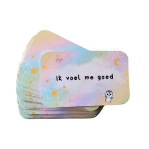 Een motiverende quote op een kleurrijke affirmatiekaart voor jonge kinderen.